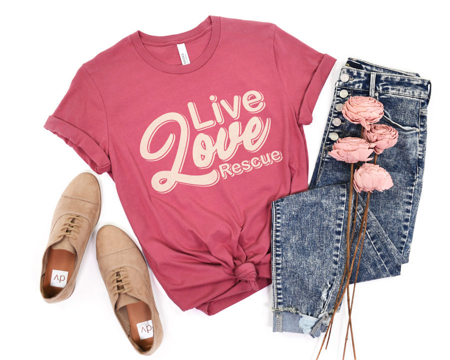 Live Love Rescue Premium T-Shirt Heliconia