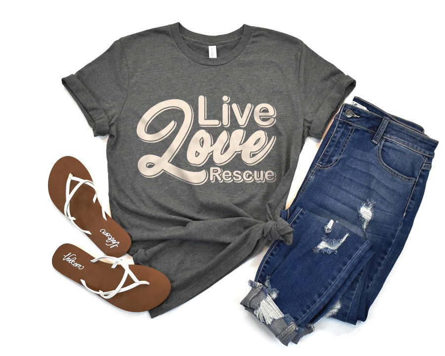 Live Love Rescue Premium T-Shirt Dark Heather