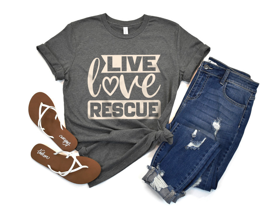 Live Love Rescue Premium T-Shirt Dark Heather
