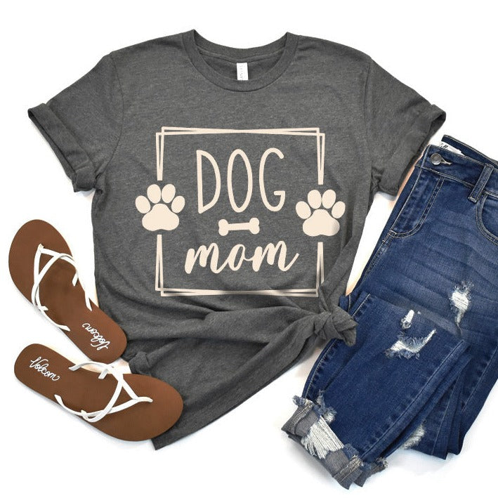 Dog Mom Premium T-Shirt Dark Heather