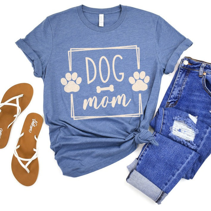 Dog Mom Premium T-Shirt Blue
