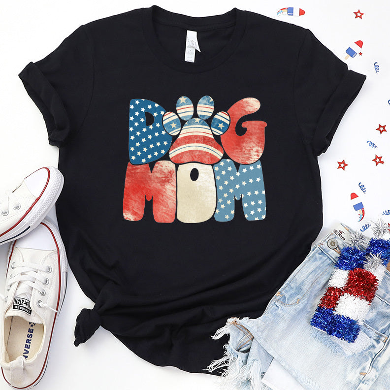 Patriotic Dog Mom Premium T-Shirt Black