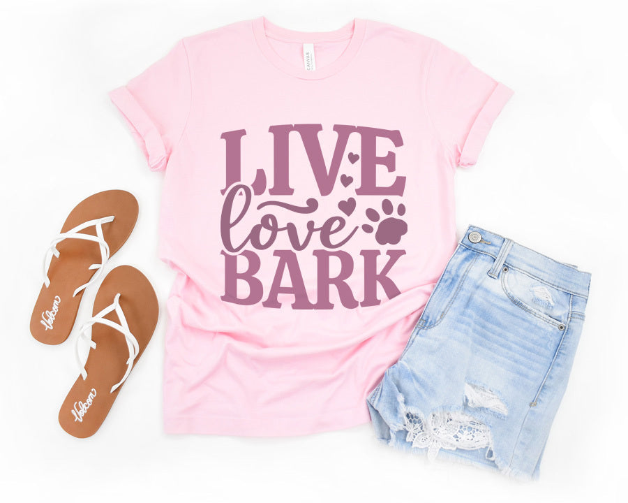 Live Love Bark Premium T-Shirt Light Pink