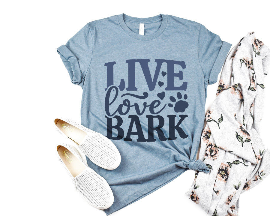 Live Love Bark Premium T-Shirt Light Blue