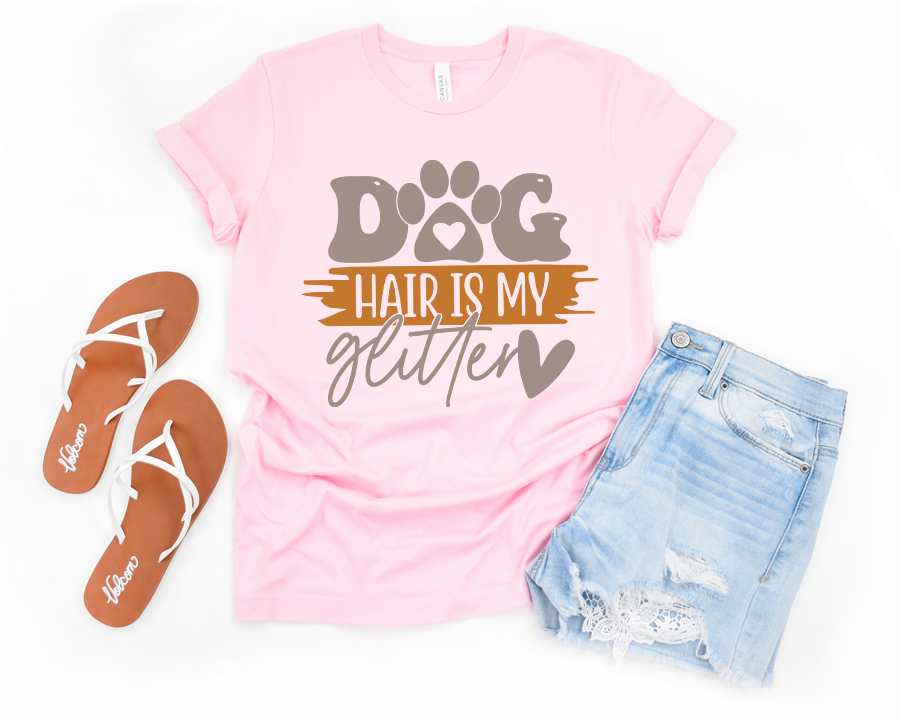 Dog Hair is My Glitter Premium T-Shirt Light Pink