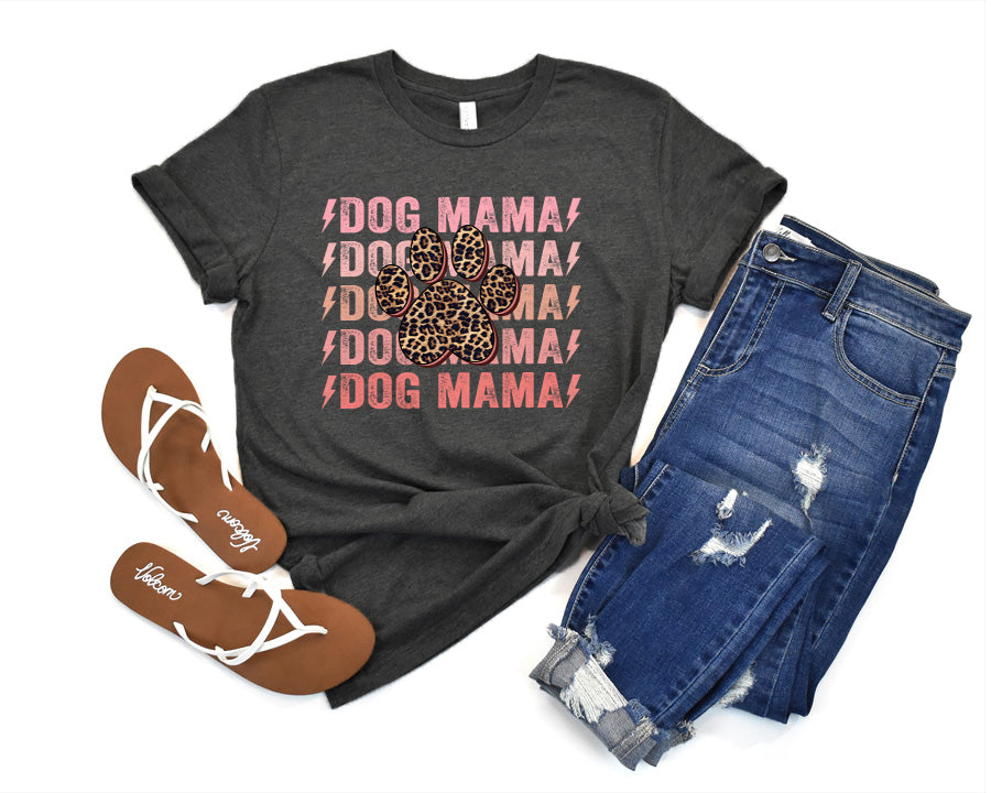 Dog Mama Stacked Premium T-Shirt Dark Heather