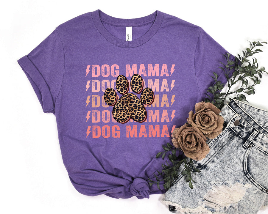 Dog Mama Stacked Premium T-Shirt Purple
