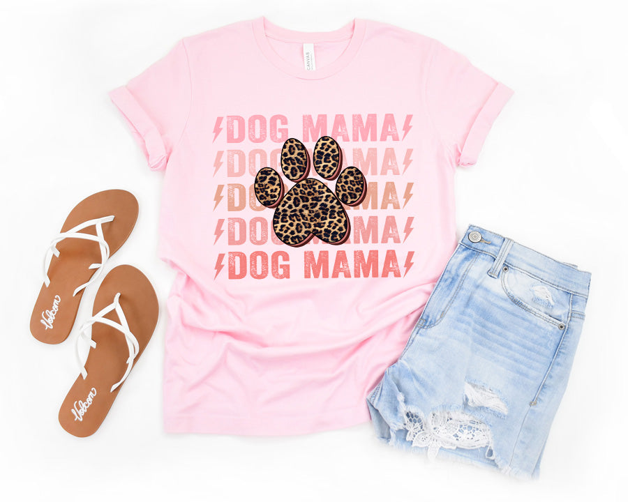 Dog Mama Stacked Premium T-Shirt Light Pink