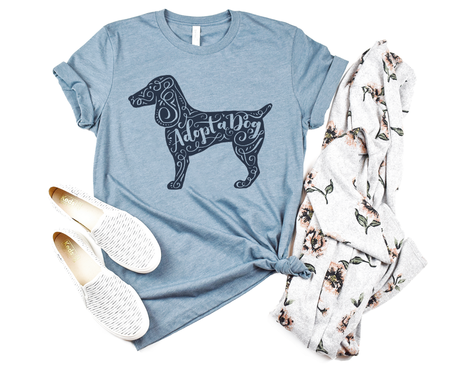 Adopt A Dog Premium T-Shirt Light Blue