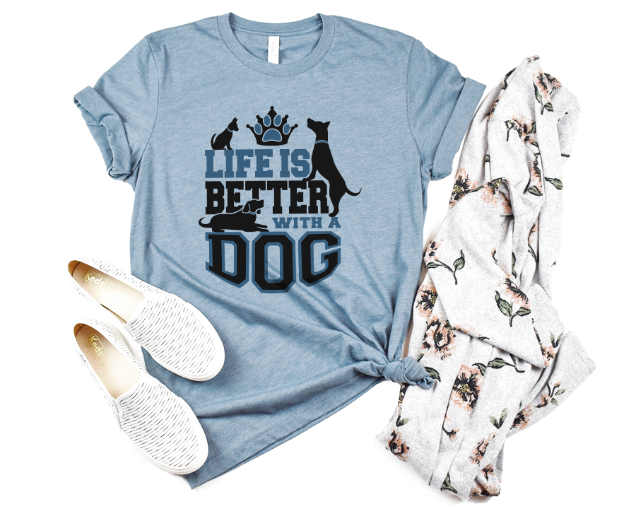Life Is Better With A Dog Premium T-Shirt Light Blue