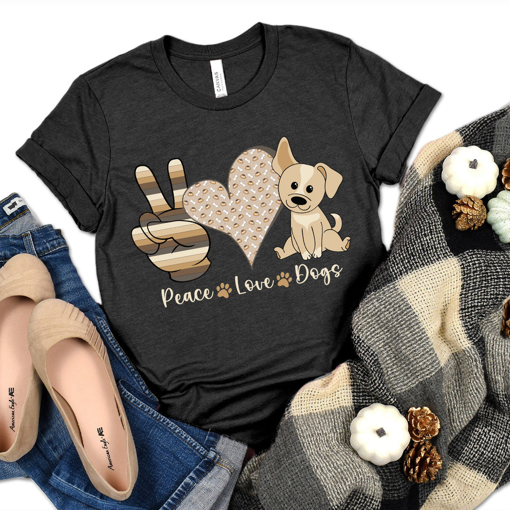 Peace Love Dogs V3 Premium T-Shirt Dark Heather