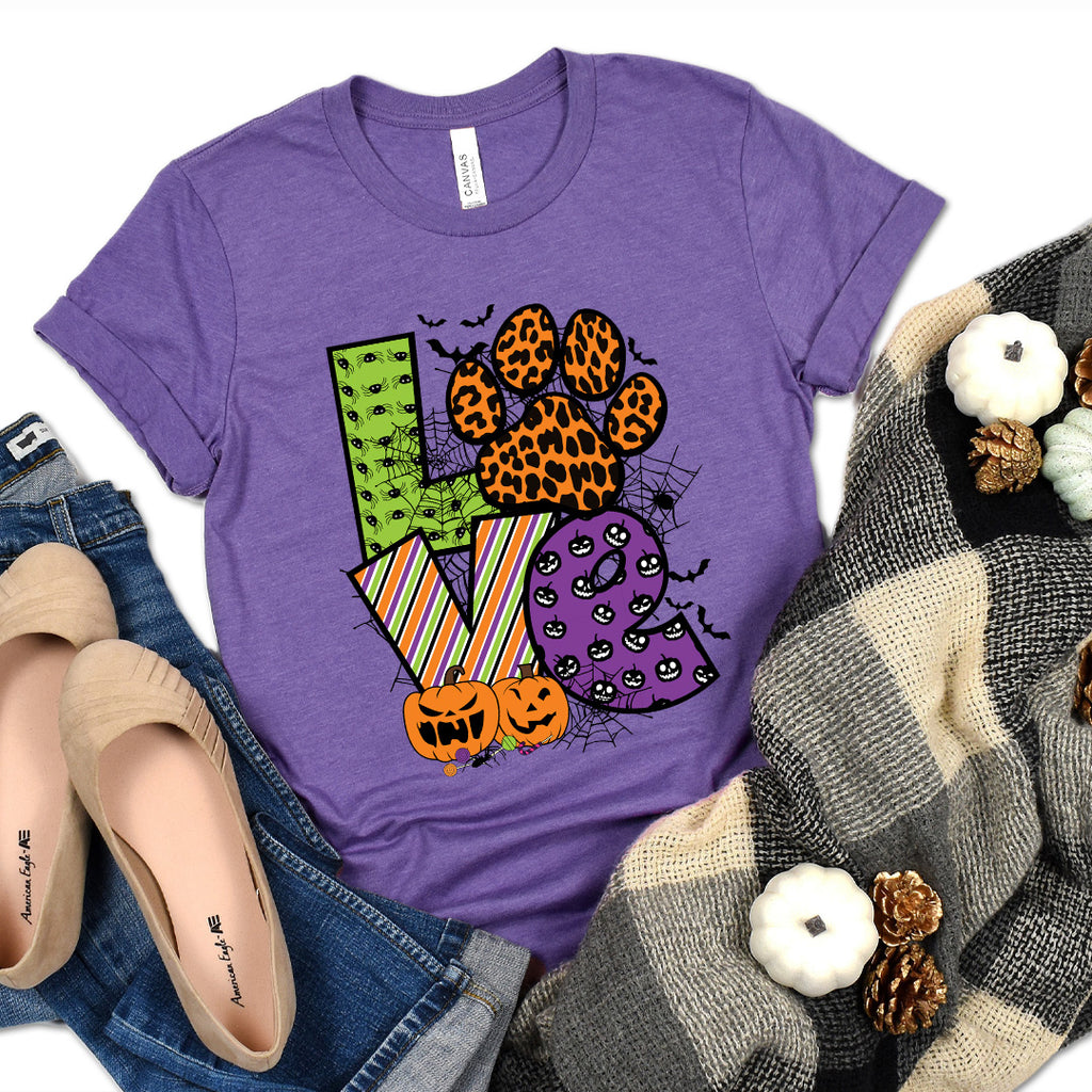 Love Paw Halloween V2 Premium T-Shirt Purple