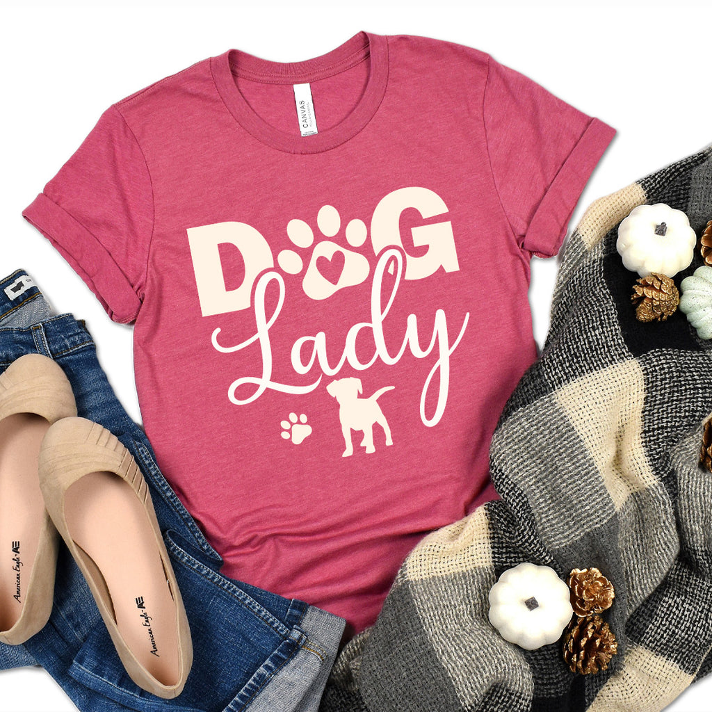 Dog Lady Premium T-Shirt Dark Pink