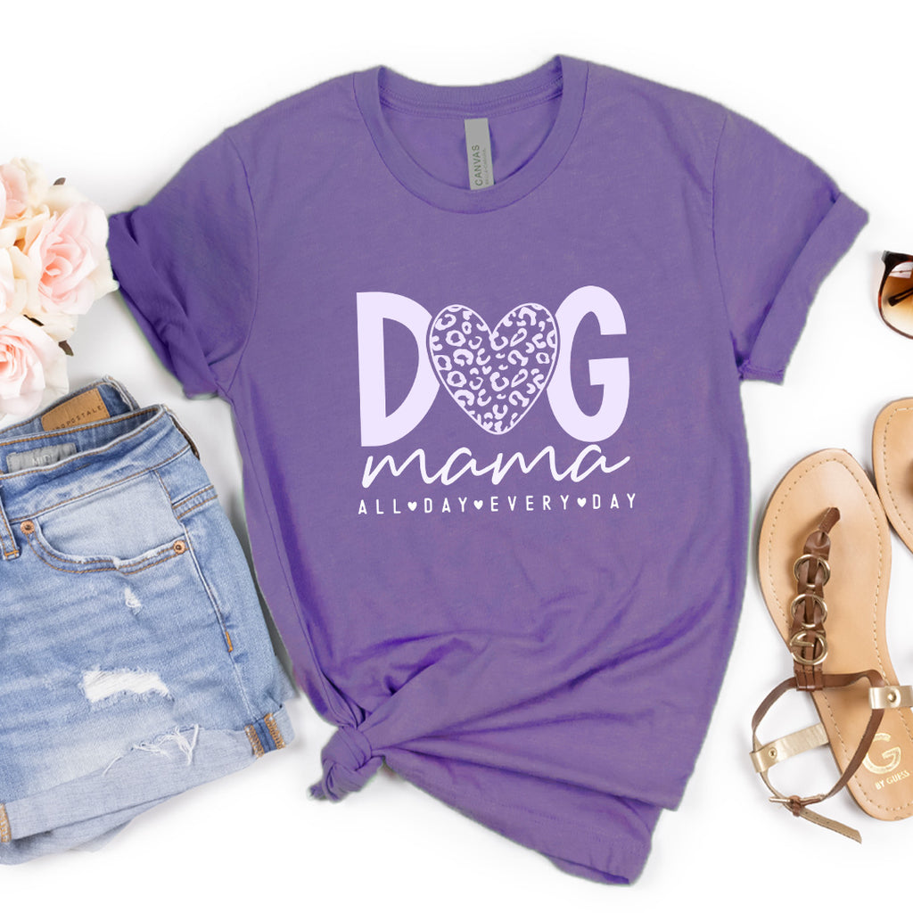 Dog Mama All Day Every Day Premium T-Shirt Purple