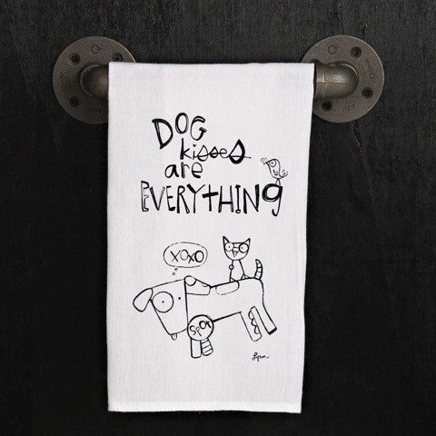 Dog Kisses Cure Everything Kitchen Towel
