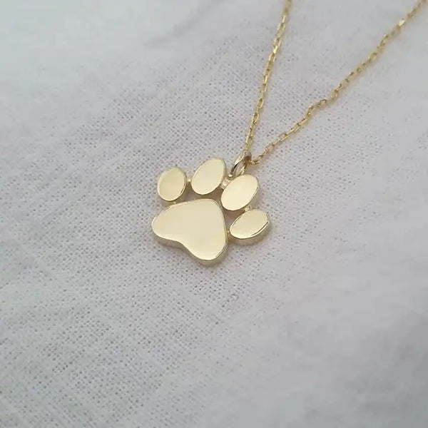 Puppy Paw Pendant Necklace Gold We Love Doggos