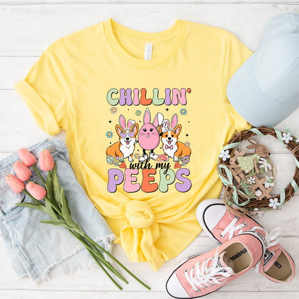 Chillin With My Peeps Easter Tee - 1179