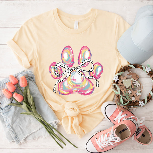 Easter Bow Paw Print Tee - 1183