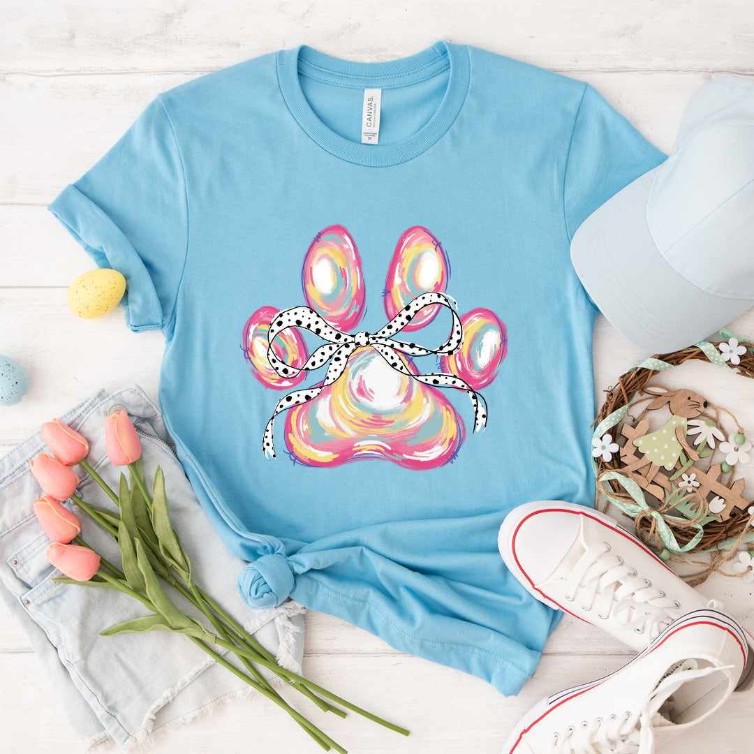 Easter Bow Paw Print Tee - 1184