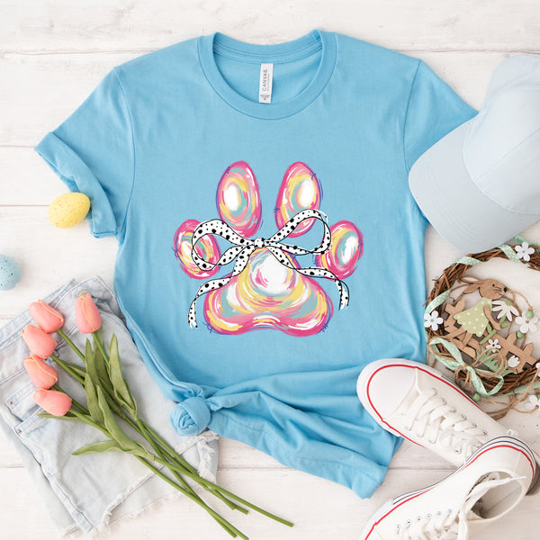 Easter Bow Paw Print Tee - 1184