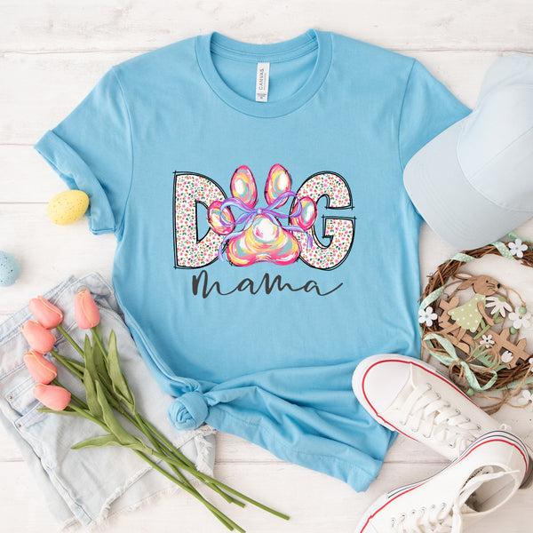 Spring Ribbon Dog Mama Tee - 1210