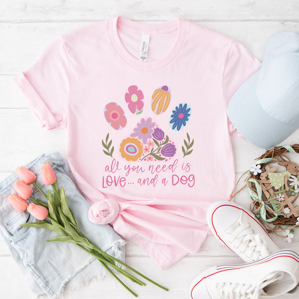 All You Need Is Love & A Dog Spring Flowers - 1219