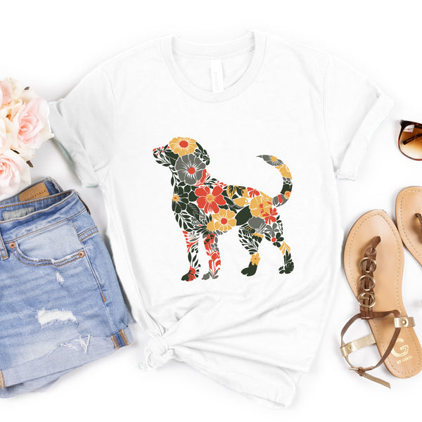 Dog Flower Silhouette Tee - 1231