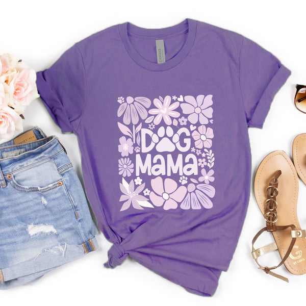 Floral Dog Mama Tee - 1237