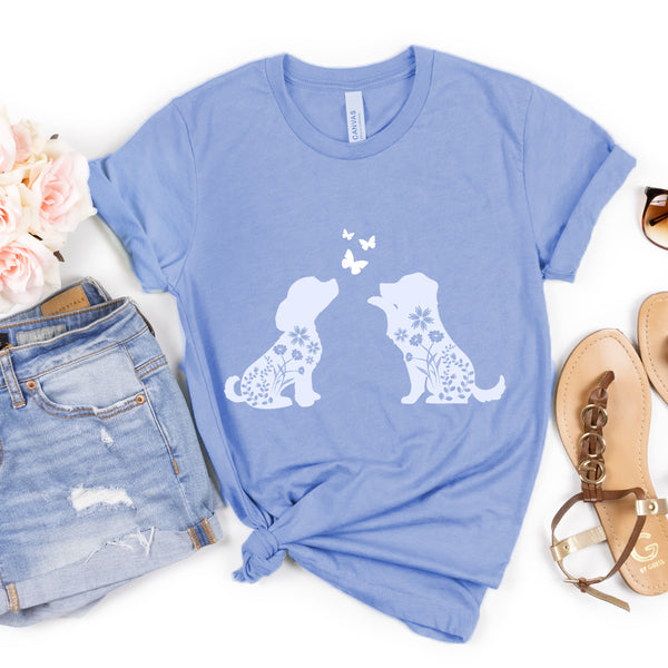 Silhouette Dogs & Butterflies Tee - 1245