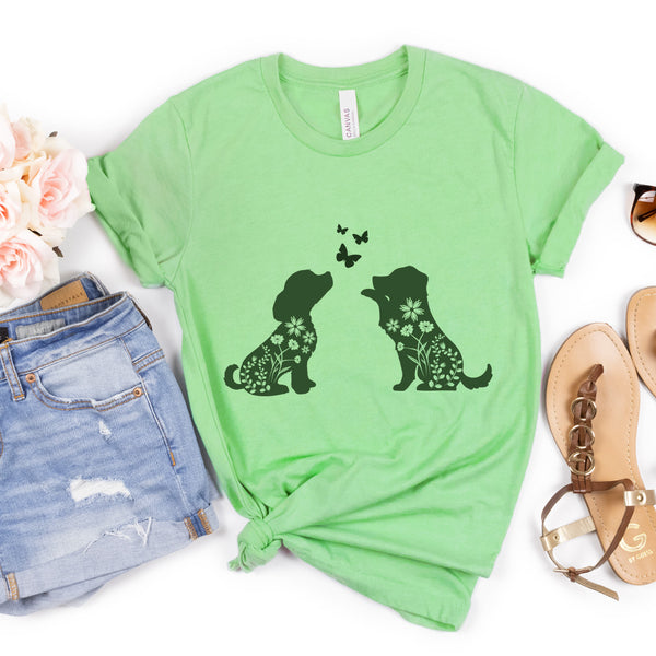 Silhouette Dogs & Butterflies Tee - 1247