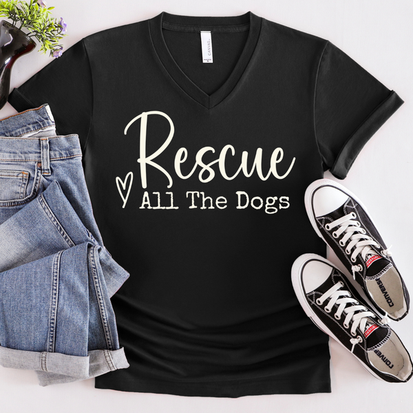 Rescue All The Dogs V-Neck - 1275