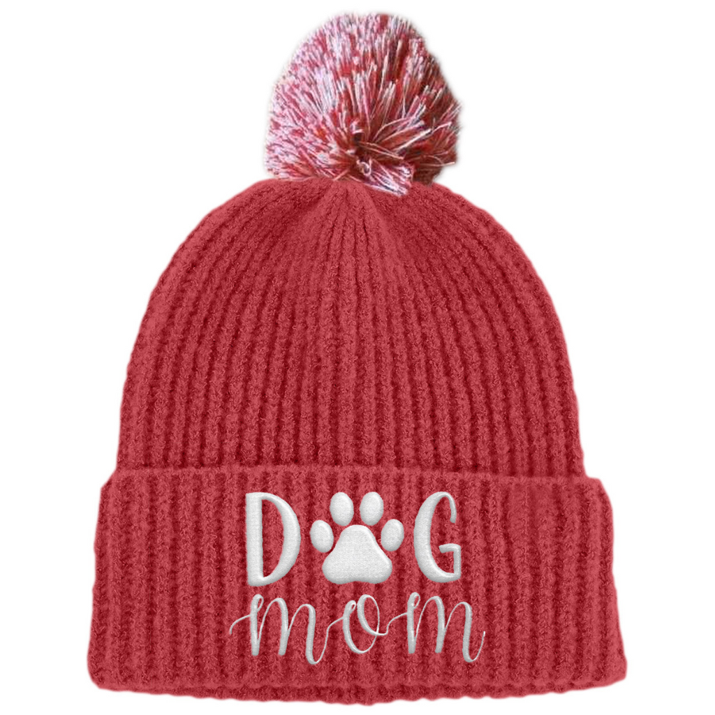 Dog Mom Premium Red Winter Stocking Cap