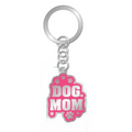 Stainless Steel Dog Mom Pink Keychain