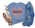 Dogs Flower Heart Premium T-Shirt Blue
