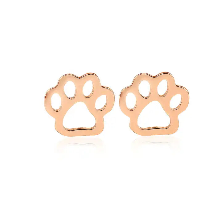 Dog Paw Stud Earrings