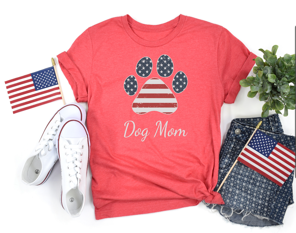 Dog Mom Vintage Pawtriotic Premium T-Shirt