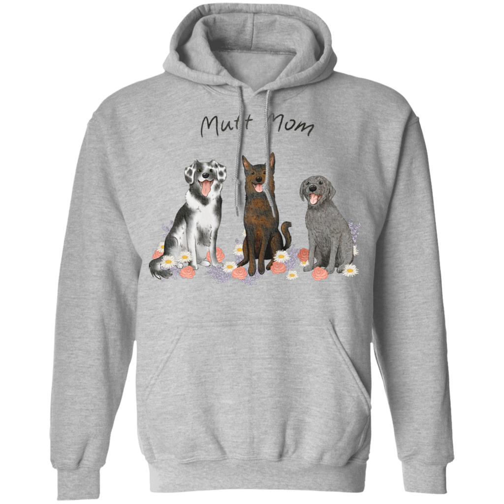 Mutt Mom Flowers Hoodie