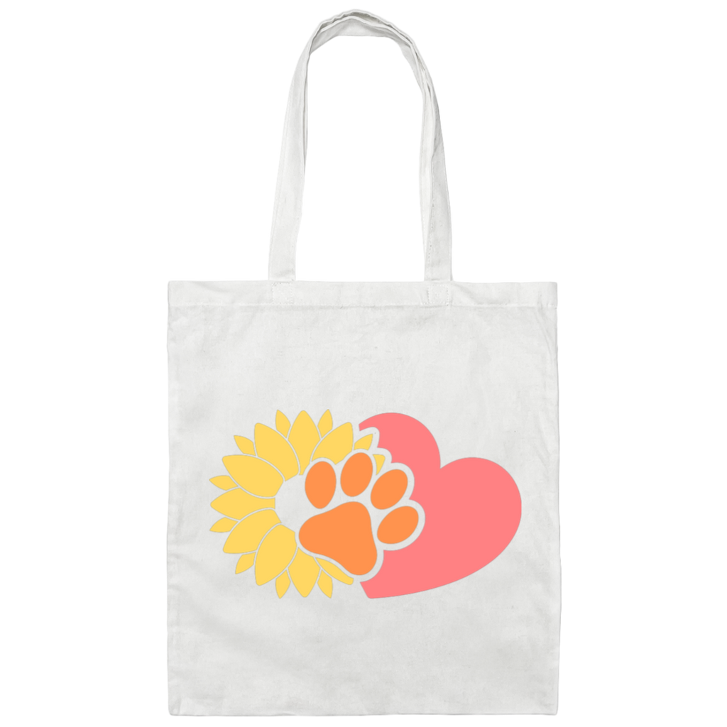 Sunflower Paw Heart Tote Bag