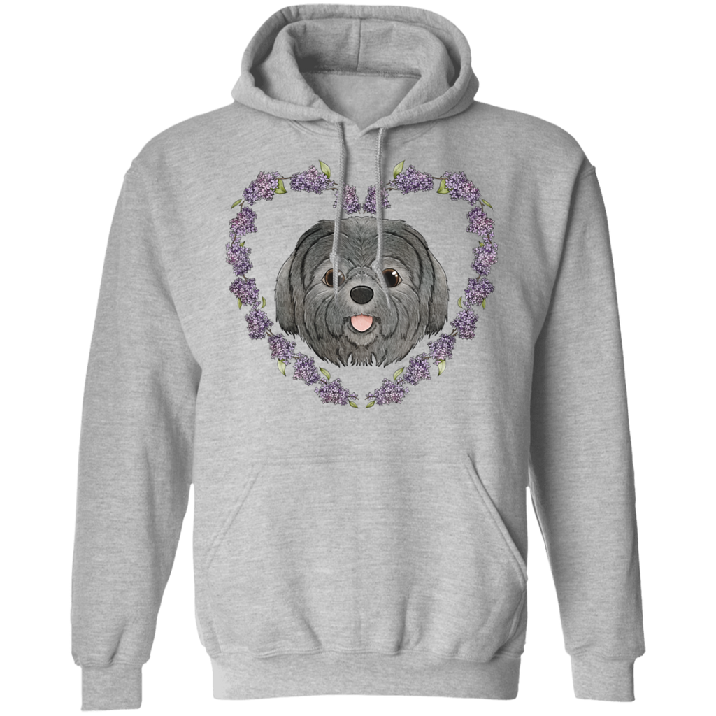 Floral Heart Wreath Shih Tzu Hoodie