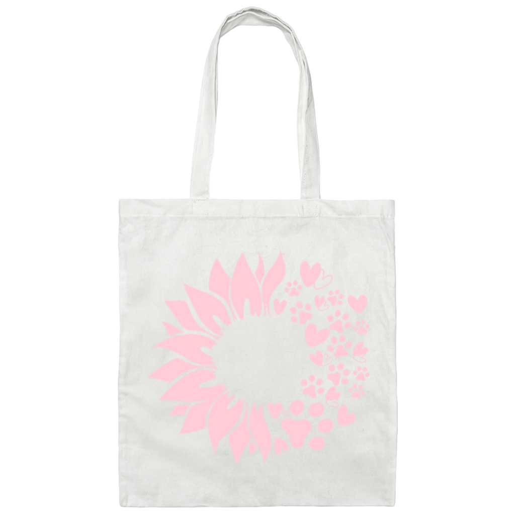 Hearts Paw Sunflower Tote Bag Pink