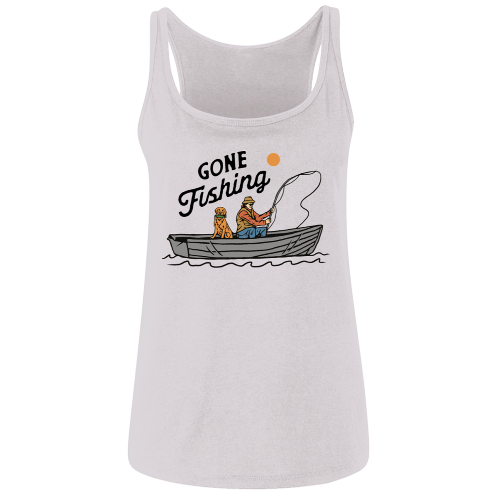 Gone Fishing Golden Retriever Women's Tank Top
