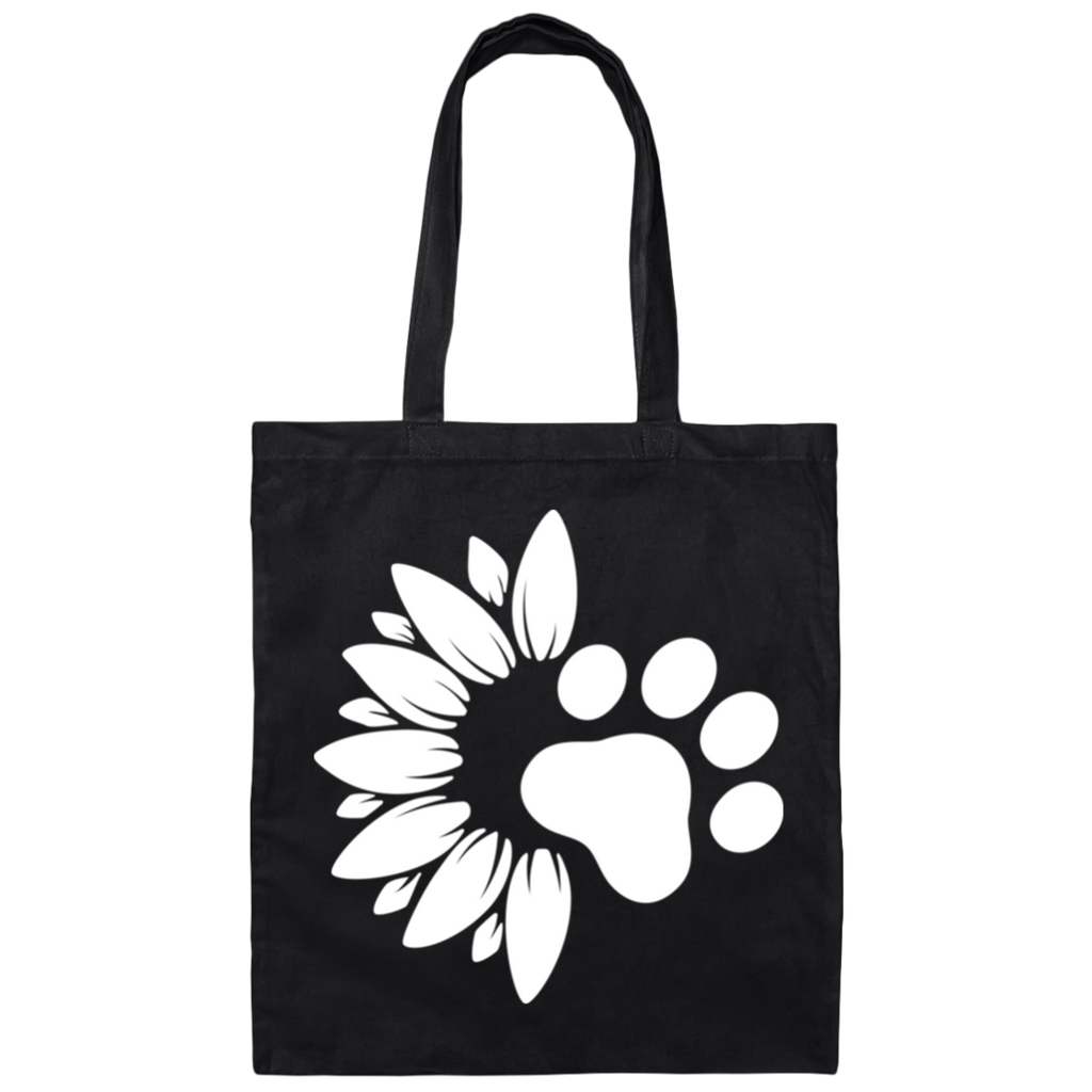 Paw Sunflower Tote Bag White