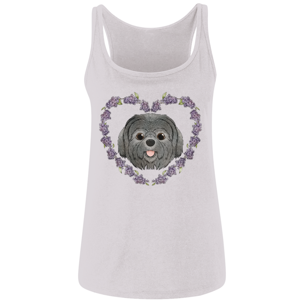 Floral Heart Wreath Shih Tzu Tank Top