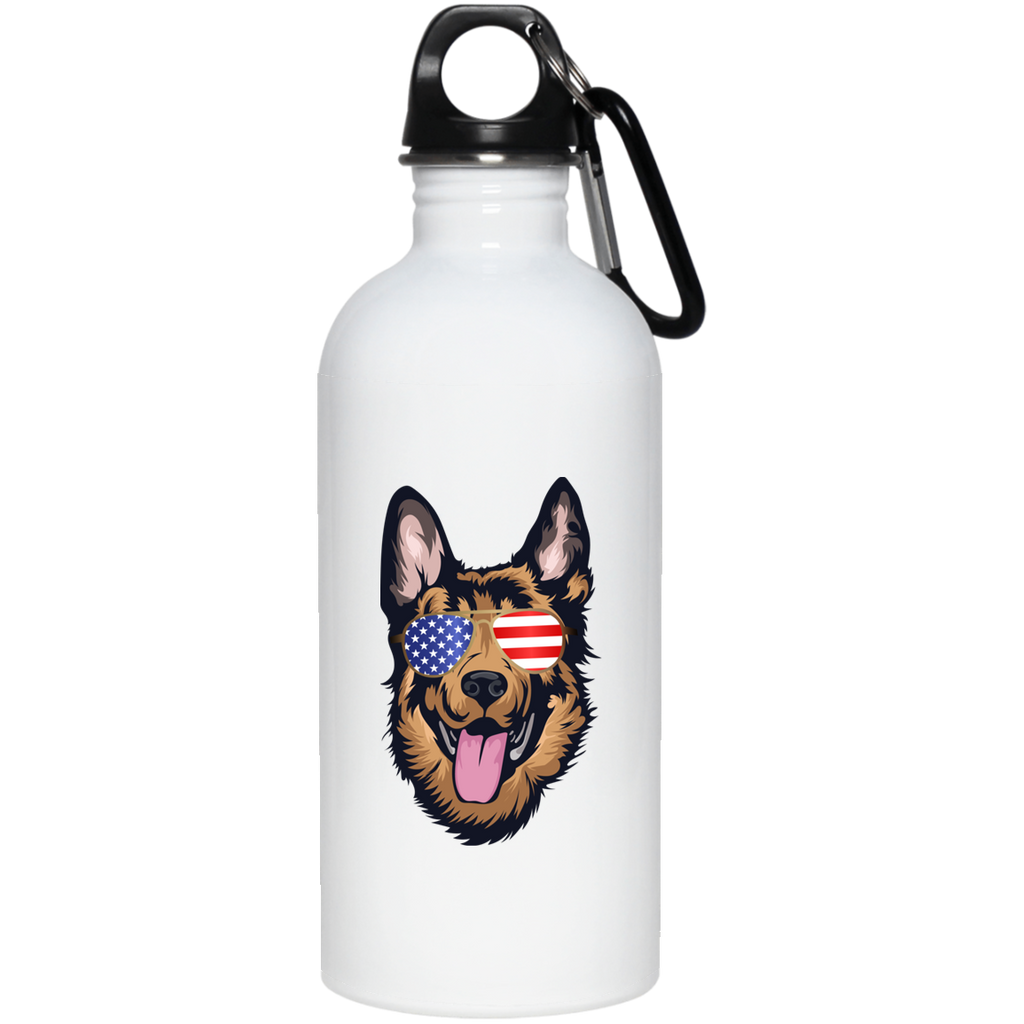 Patriotic German Shepherd Steel Water Bottle