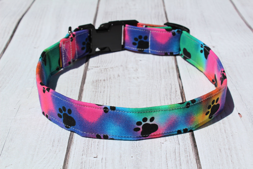 Tie Dye Paws Dog Collar