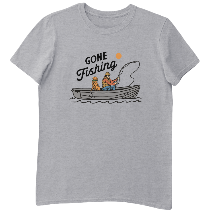 Gone Fishing Golden Retriever T-Shirt