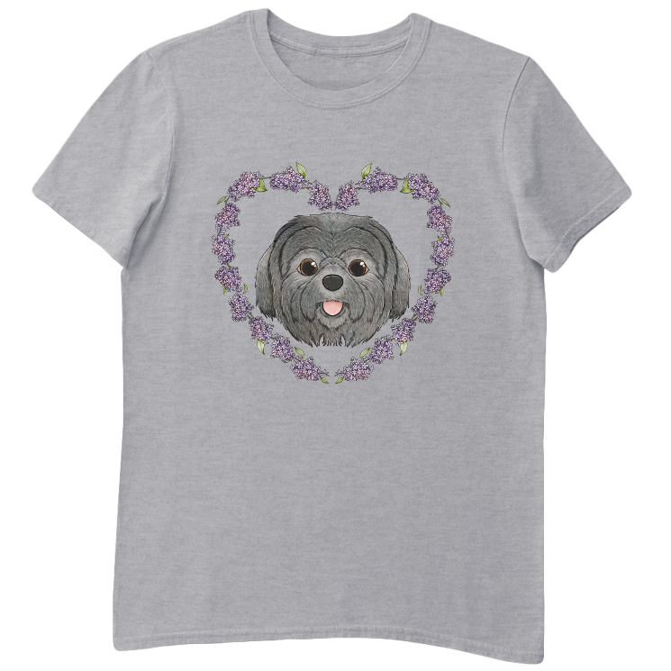 Floral Heart Wreath Shih Tzu T-Shirt