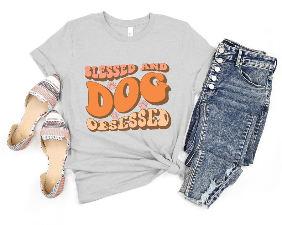 Blessed And Dog Obsessed Premium T-Shirt Grey