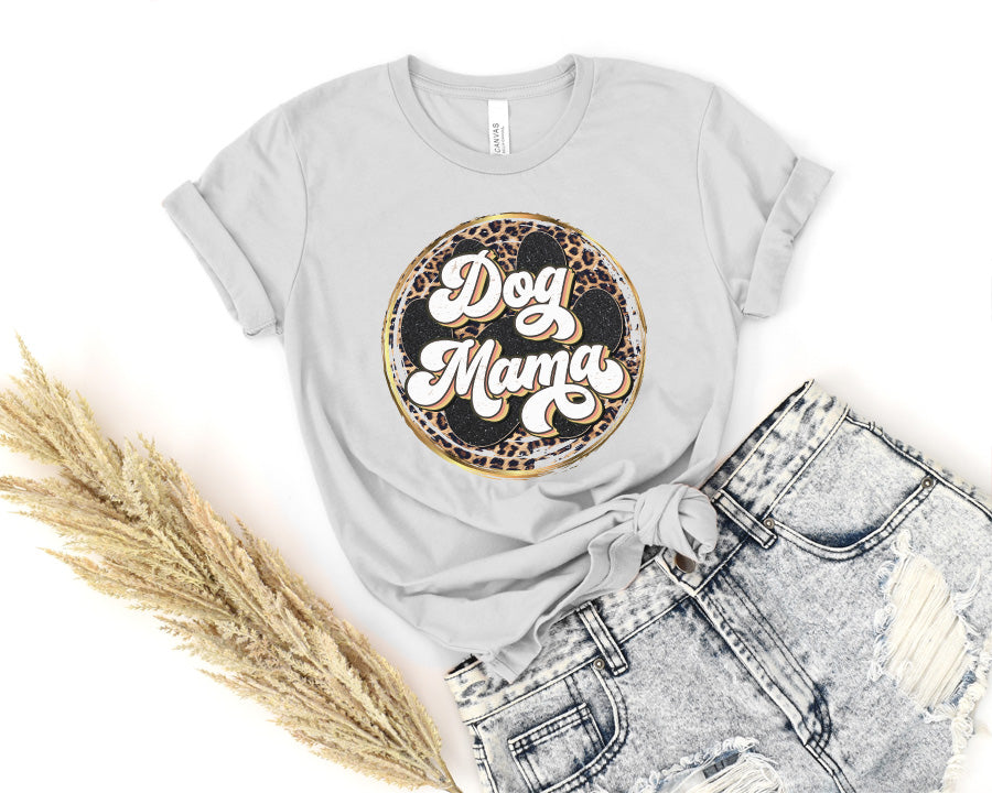 Dog Mama Leopard Print Premium T-Shirt