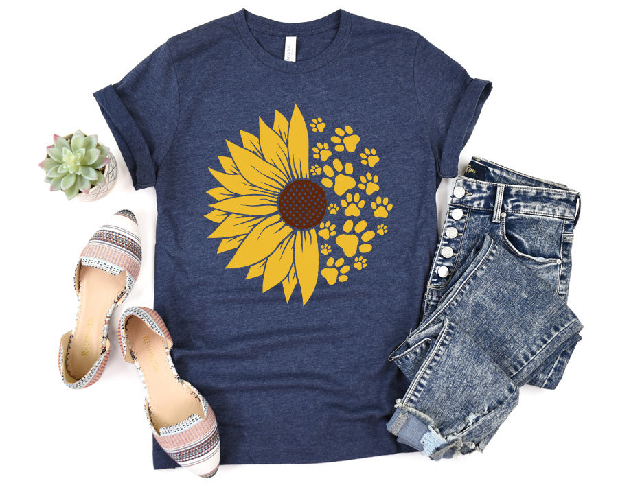 Sunflower Paws Premium T-Shirt Navy